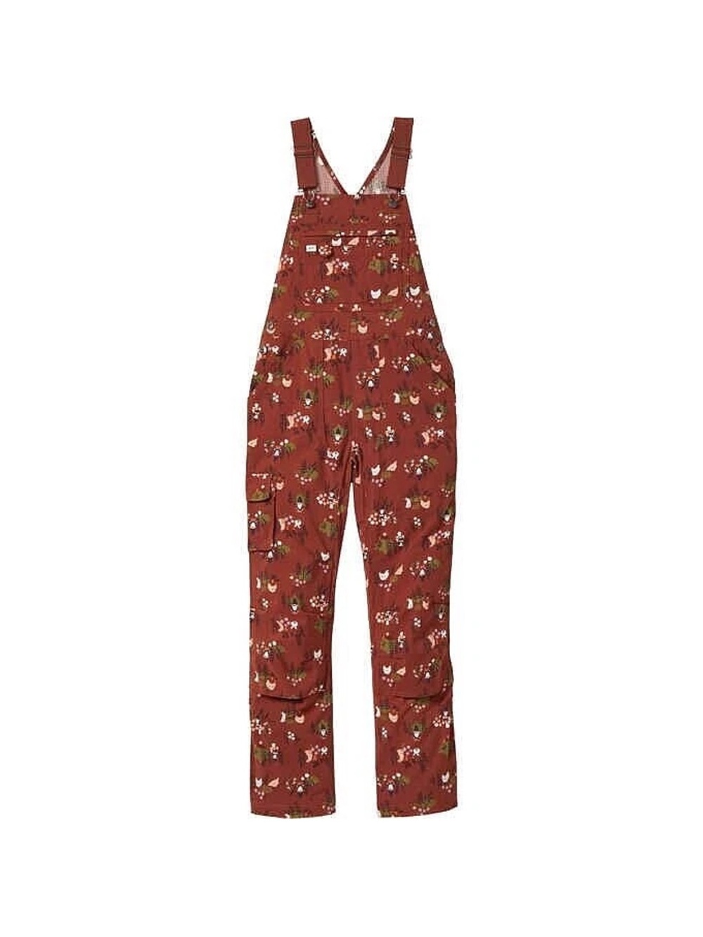 Duluth Trading Co Heirloom Gardening Overalls in Chickens and Gnomes Print